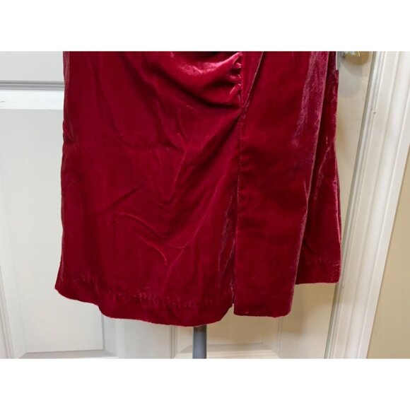 by Anthropologie Raspberry Pink Velvet Gathered A-Line Skirt, Size 4P, NWT! - Picture 3 of 7